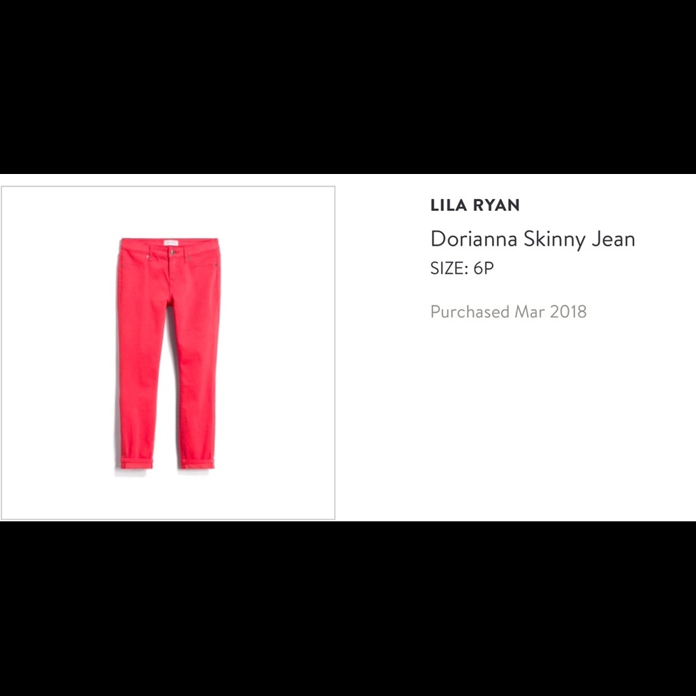 Coral Lila Ryan skinny cropped jeans (stitch fix)